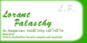 lorant palasthy business card